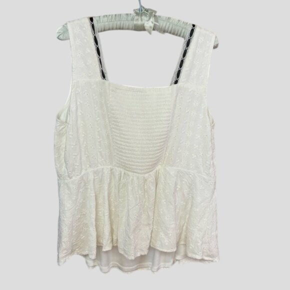 Torrid White Peplum Eyelet Top - Picture 6 of 15